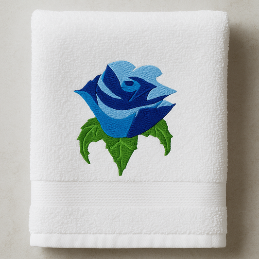 Blue Rose Embroidery Design