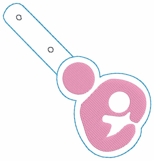 Baby Girl Snap Tab Embroidery Design | 4x4 Machine Embroidery File | Faux Leather Keychain Digital Download