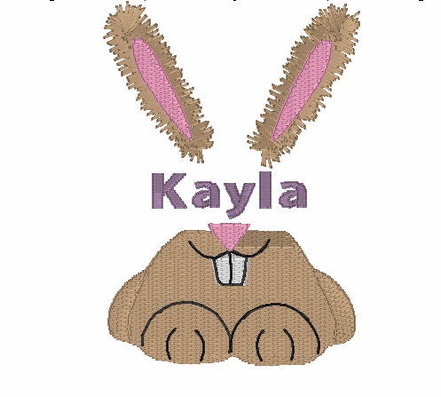 Embroidery Design of Split Bunny Rabbit