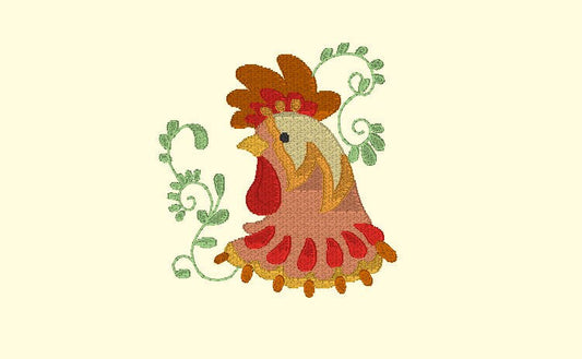 Embroidery Design of Rooster 1