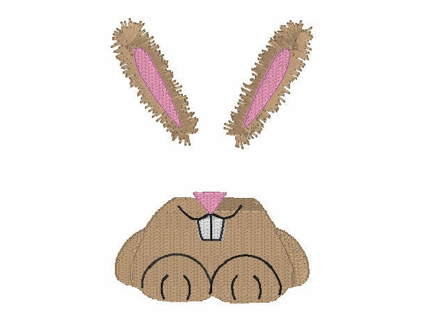 Embroidery Design of Split Bunny Rabbit