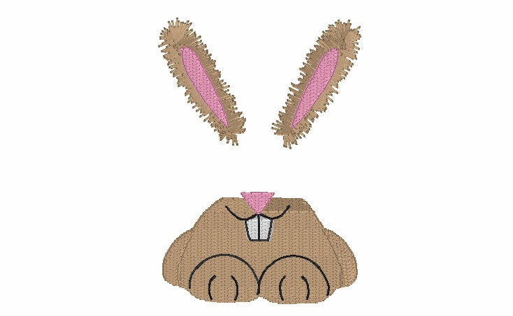 Embroidery Design of Split Bunny Rabbit