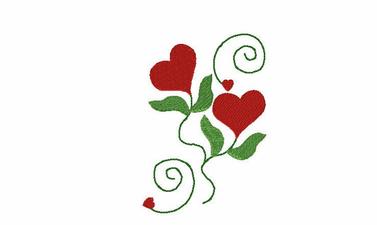 Embroidery Design of Roses are Hearts Embroidery Design
