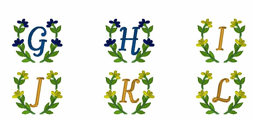 Mirror Flower Embroidery Font