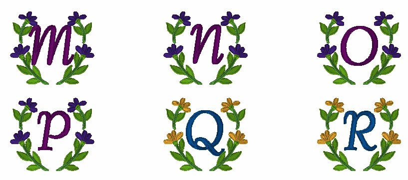 Mirror Flower Embroidery Font