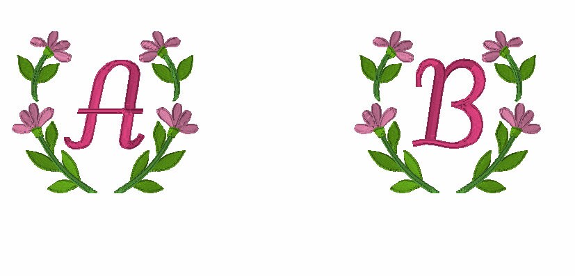 Mirror Flower Embroidery Font