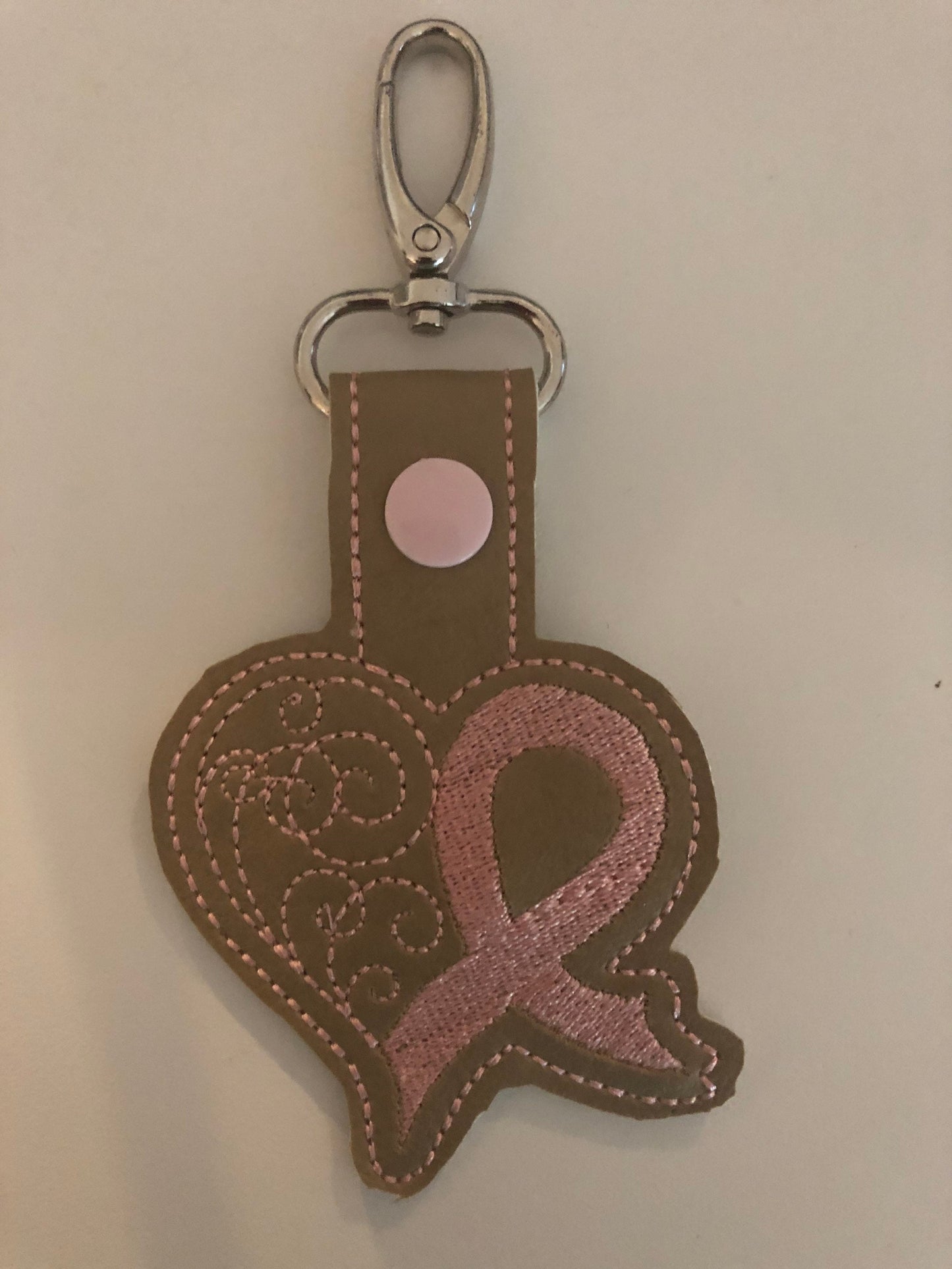 Heart Cancer Ribbon Snap Tab In the Hoop Embroidery Files,Embroidery Designs,In the Hoop Embroidery,Snapt Tab digital Files,Key Fobs