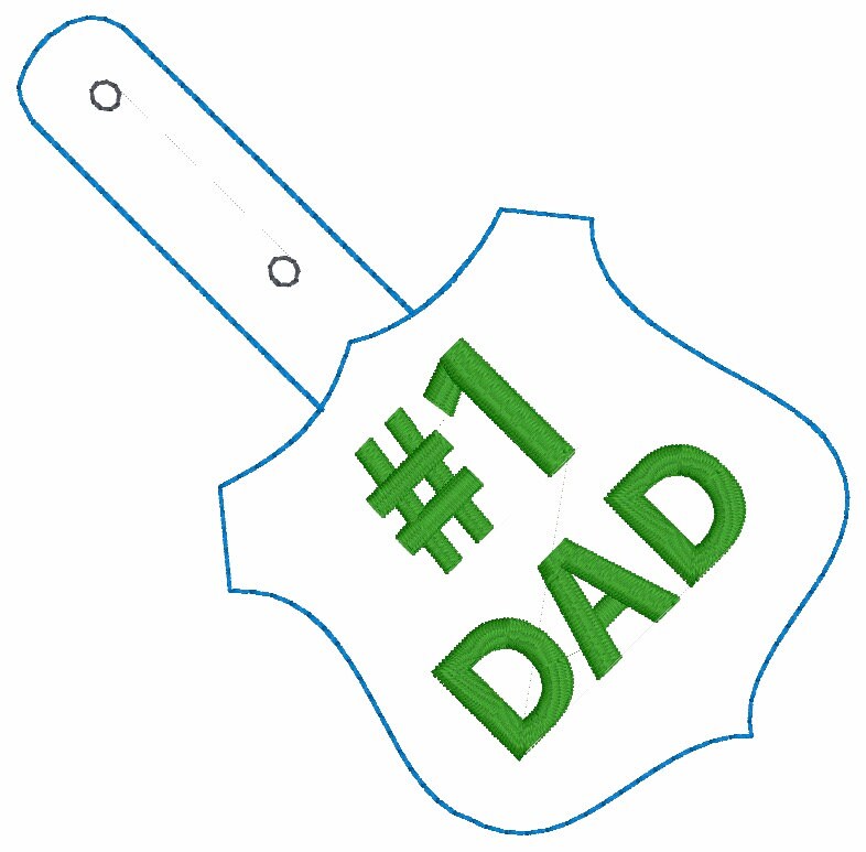 No 1 Dad Snap Tab Embroidery File
