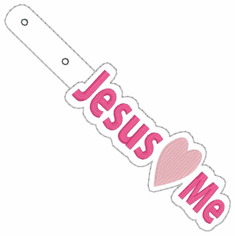 Jesus love me Snap Tab Embroidery Files