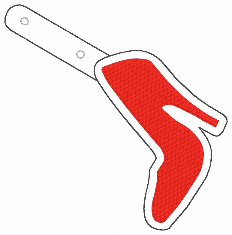 High Heel Shoe snap tab Embroidery Design