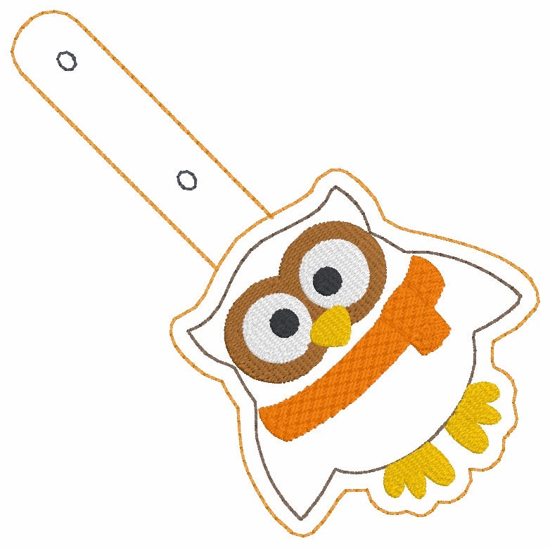 In the Hoop Fall Owl snap tab
