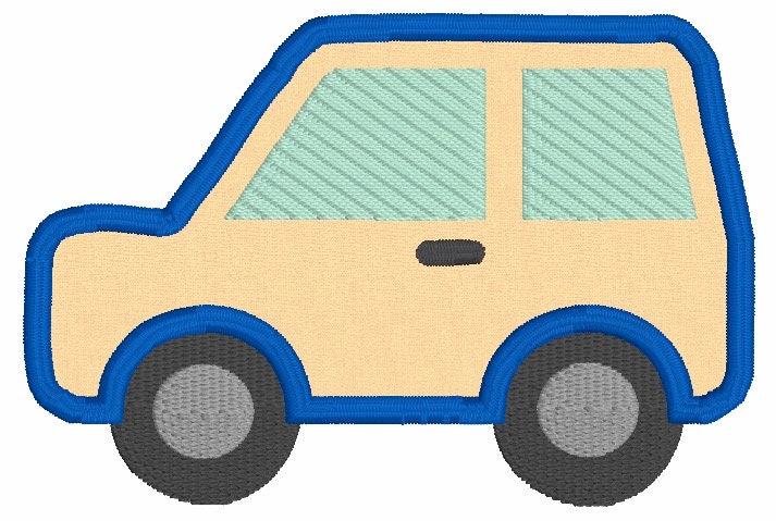 Embroidery Design of Small Car Appliqué