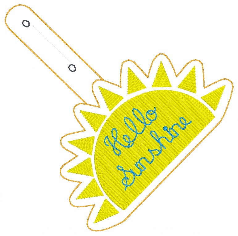 Hello Sunshine snap tab Embroidery Design