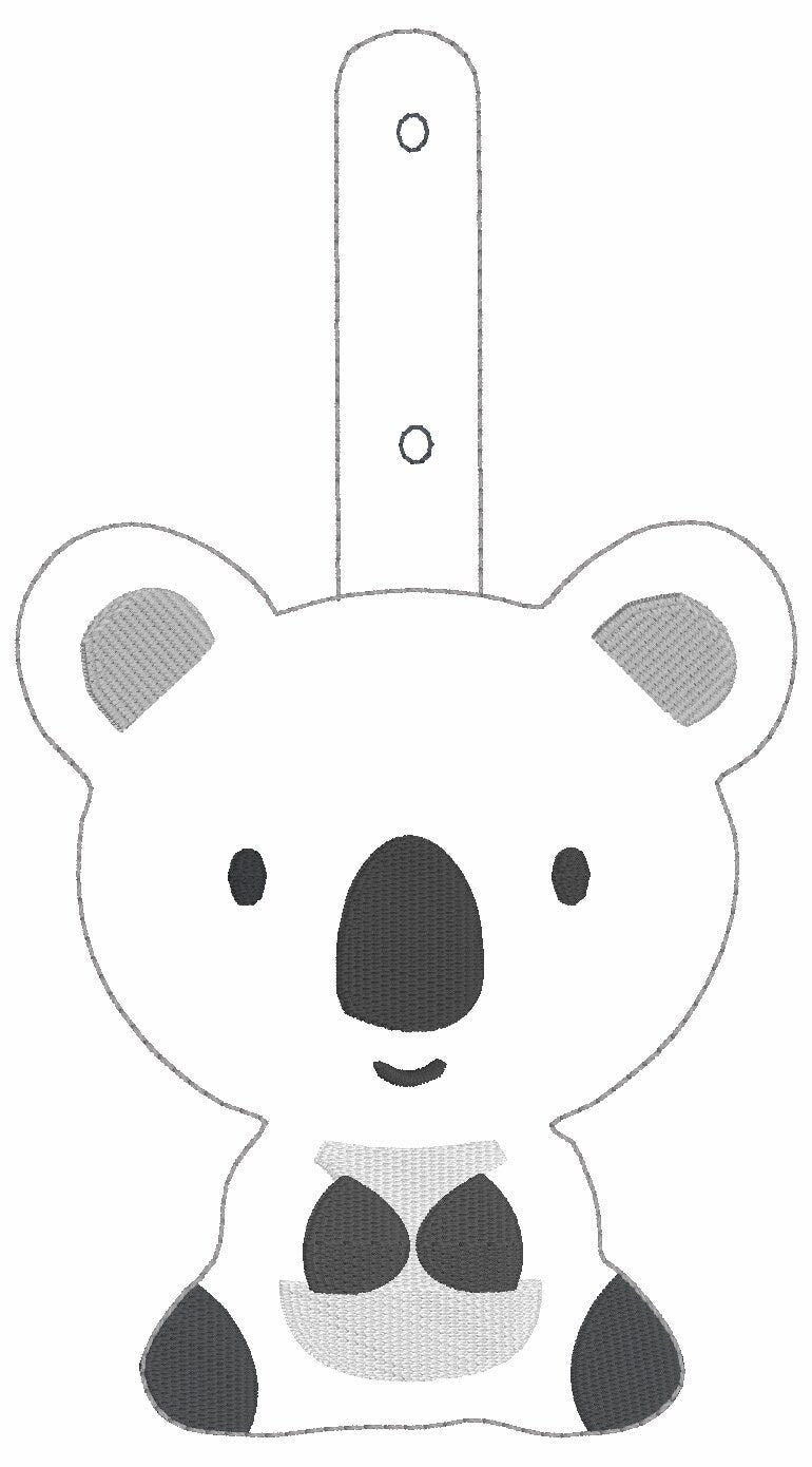 Koala Snap Tab Embroidery Files