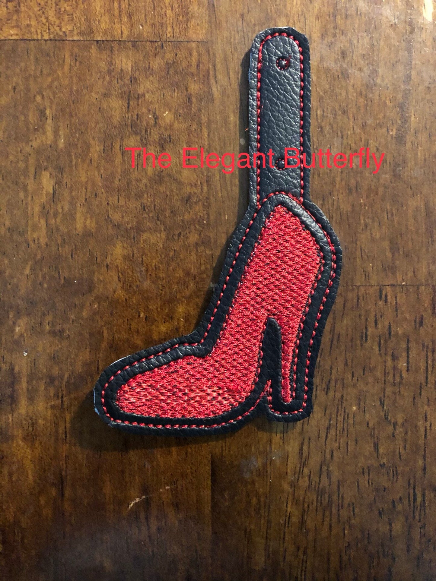 High Heel Shoe snap tab Embroidery Design