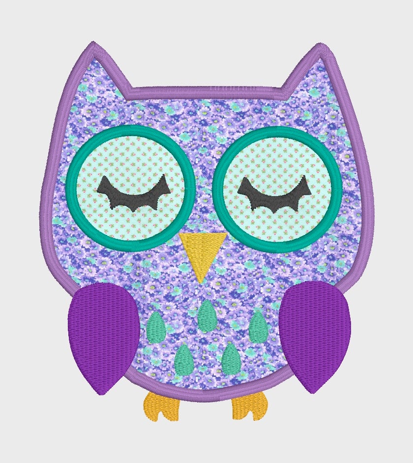 Sleeping Owl Appliqué Embroidery Design