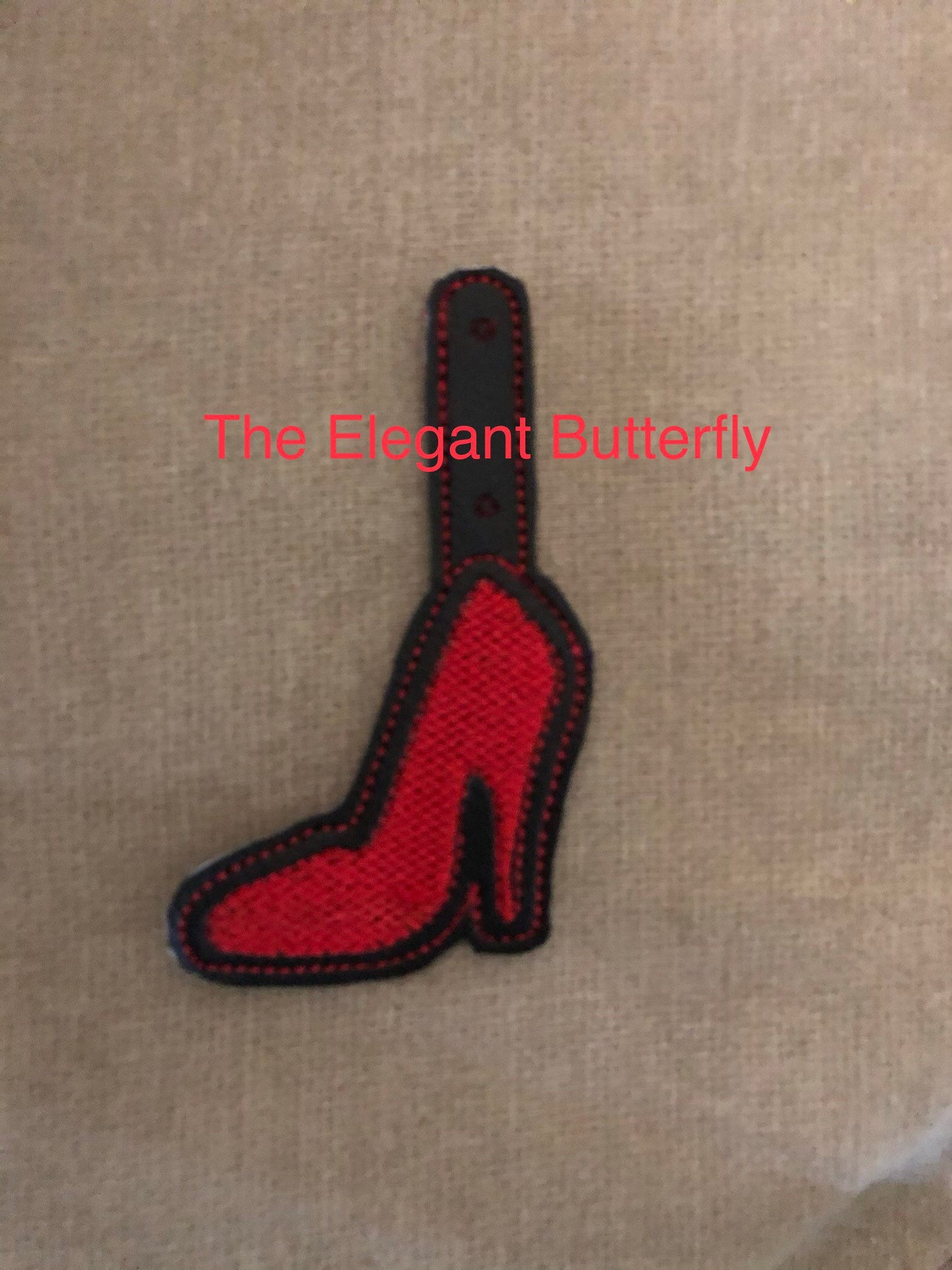 High Heel Shoe snap tab Embroidery Design