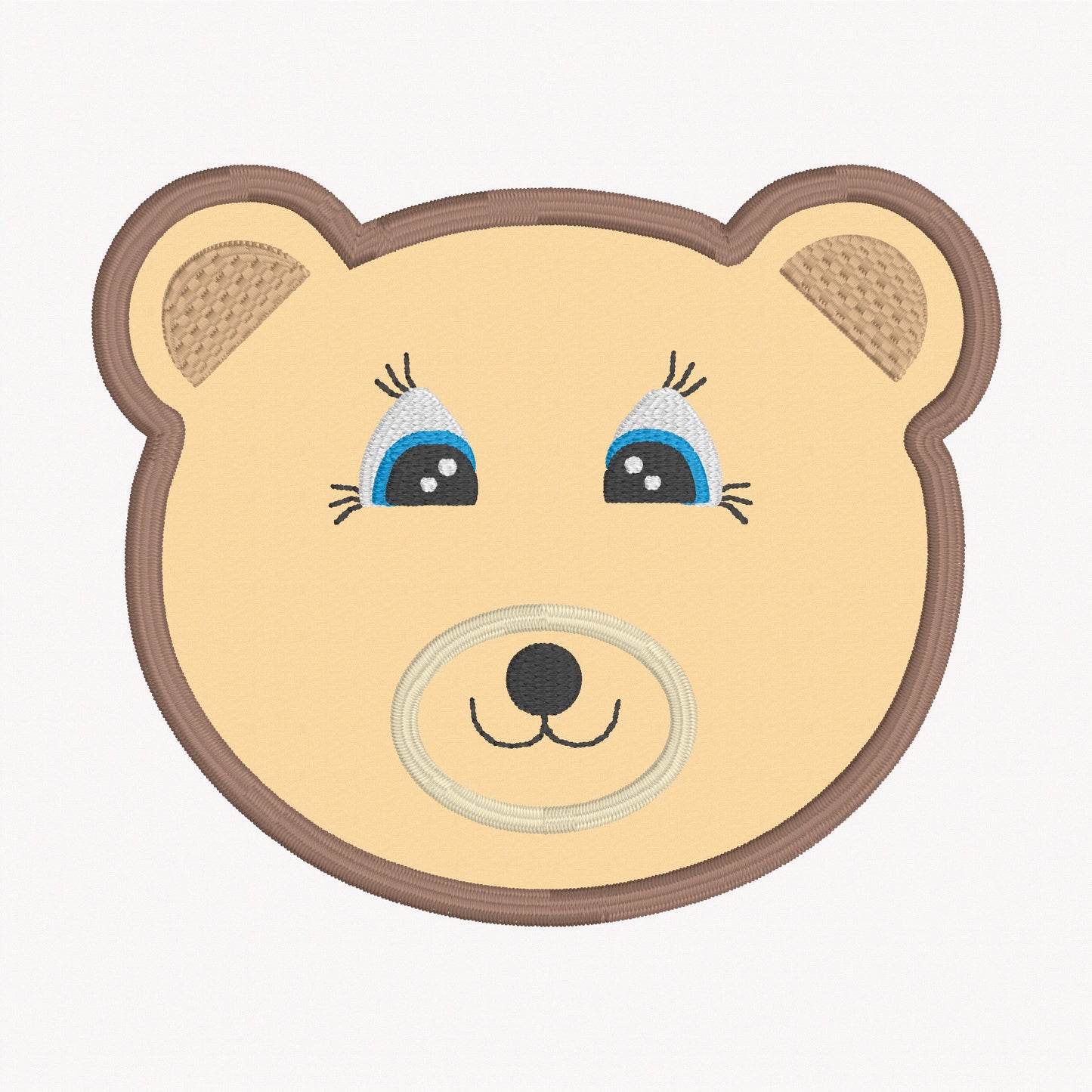 Embroidery Design of Teddy Face Applique