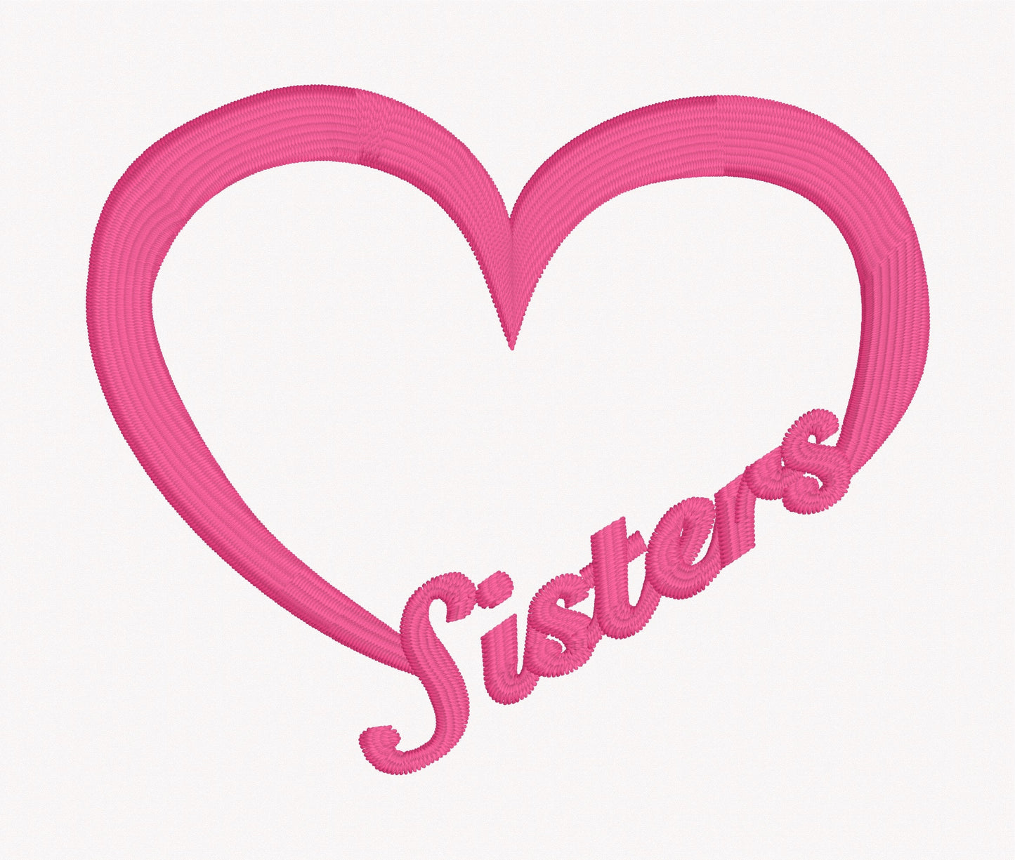 Embroidery Design of Sisters with Heart