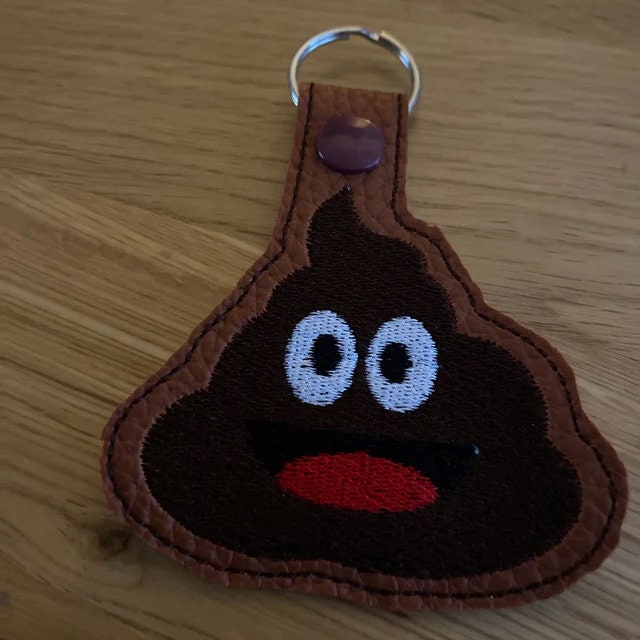 Emojipoo Snap Tab Embroidery Files,Emoji Snap Tabs,Emoji Key Fobs,Emoji Embroidery Designs,Key Fob Designs,In the hoop Embroidery Designs