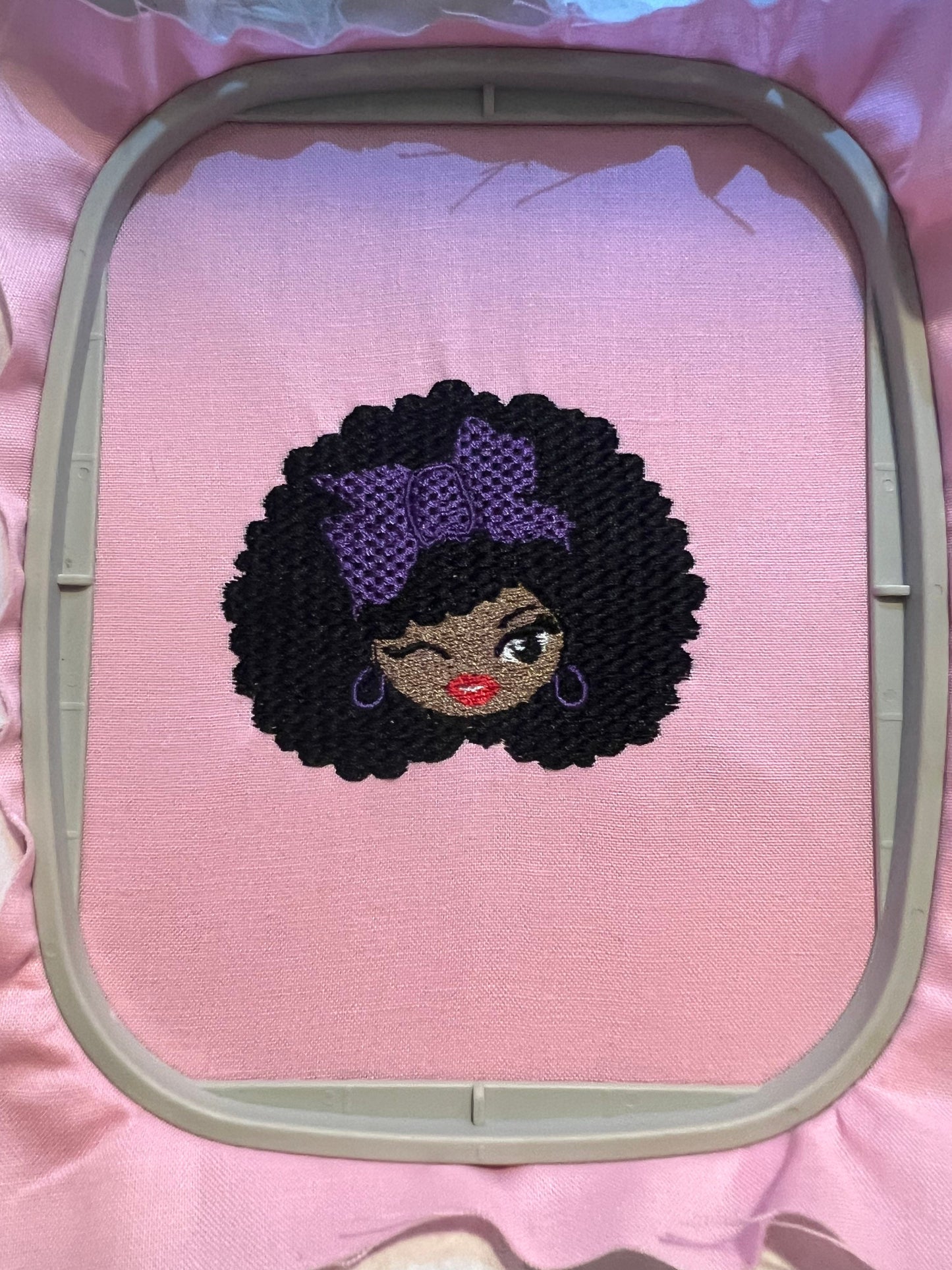 Winking Afro Girl