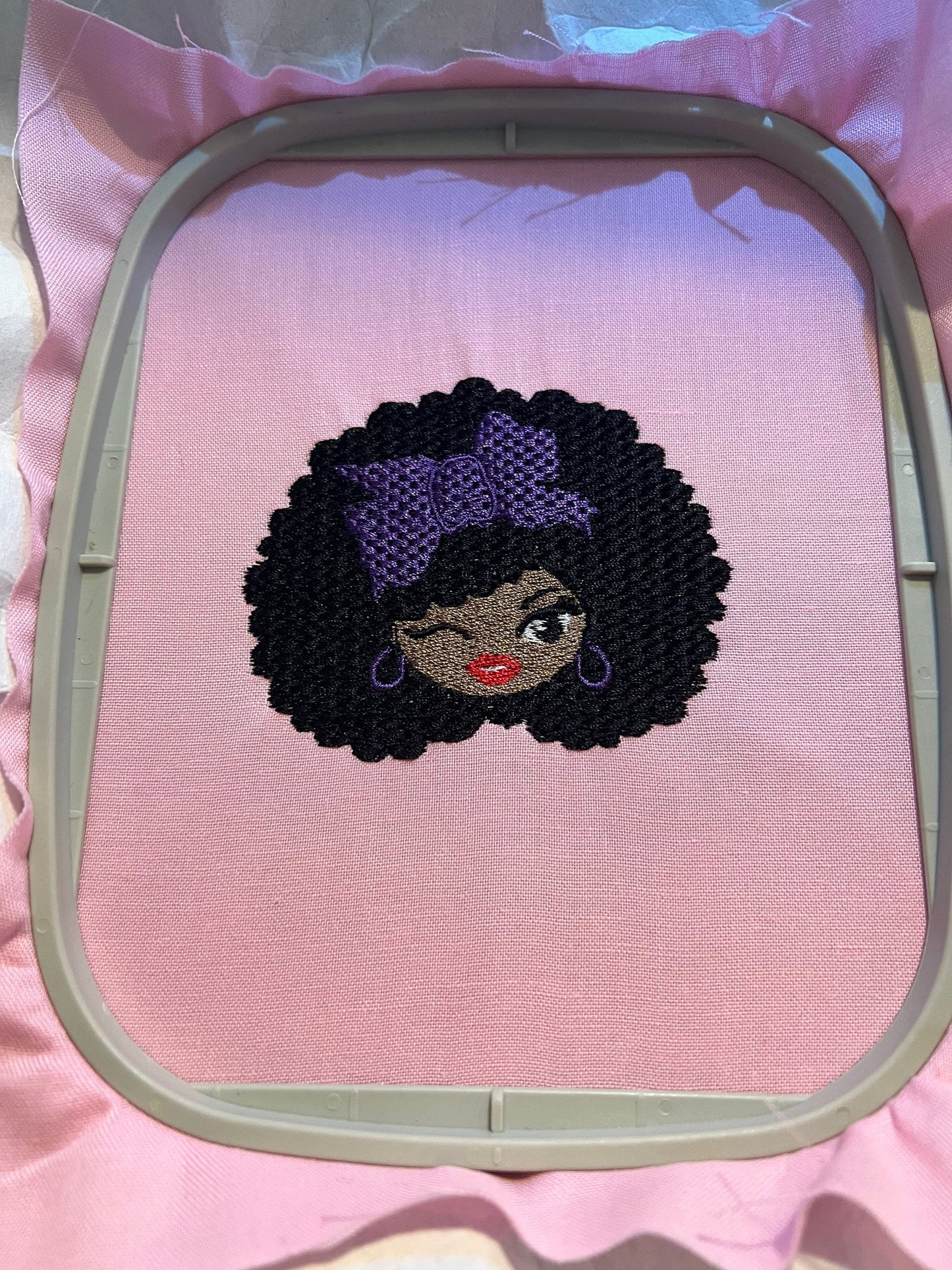 Winking Afro Girl