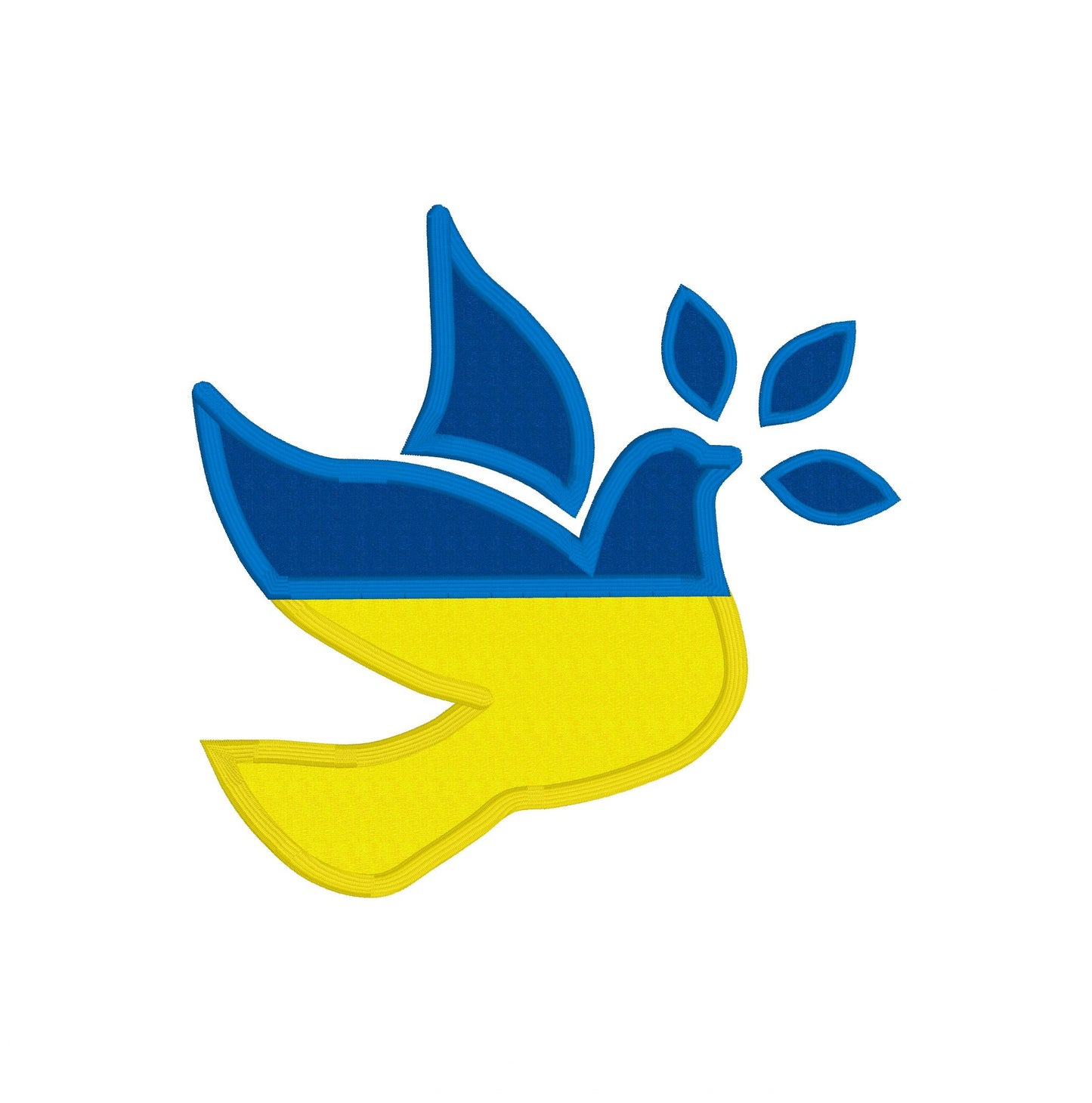 Ukraine Peace Dove Applique 3 different sizes and a 4x4 filled Embroidery Design