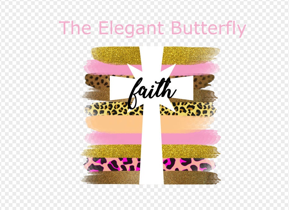 Faith - Brush Stroke Cross - Sublimation/DTG Design - 300 DPI - /Digital DownloadTransparent PNG File for Sublimation