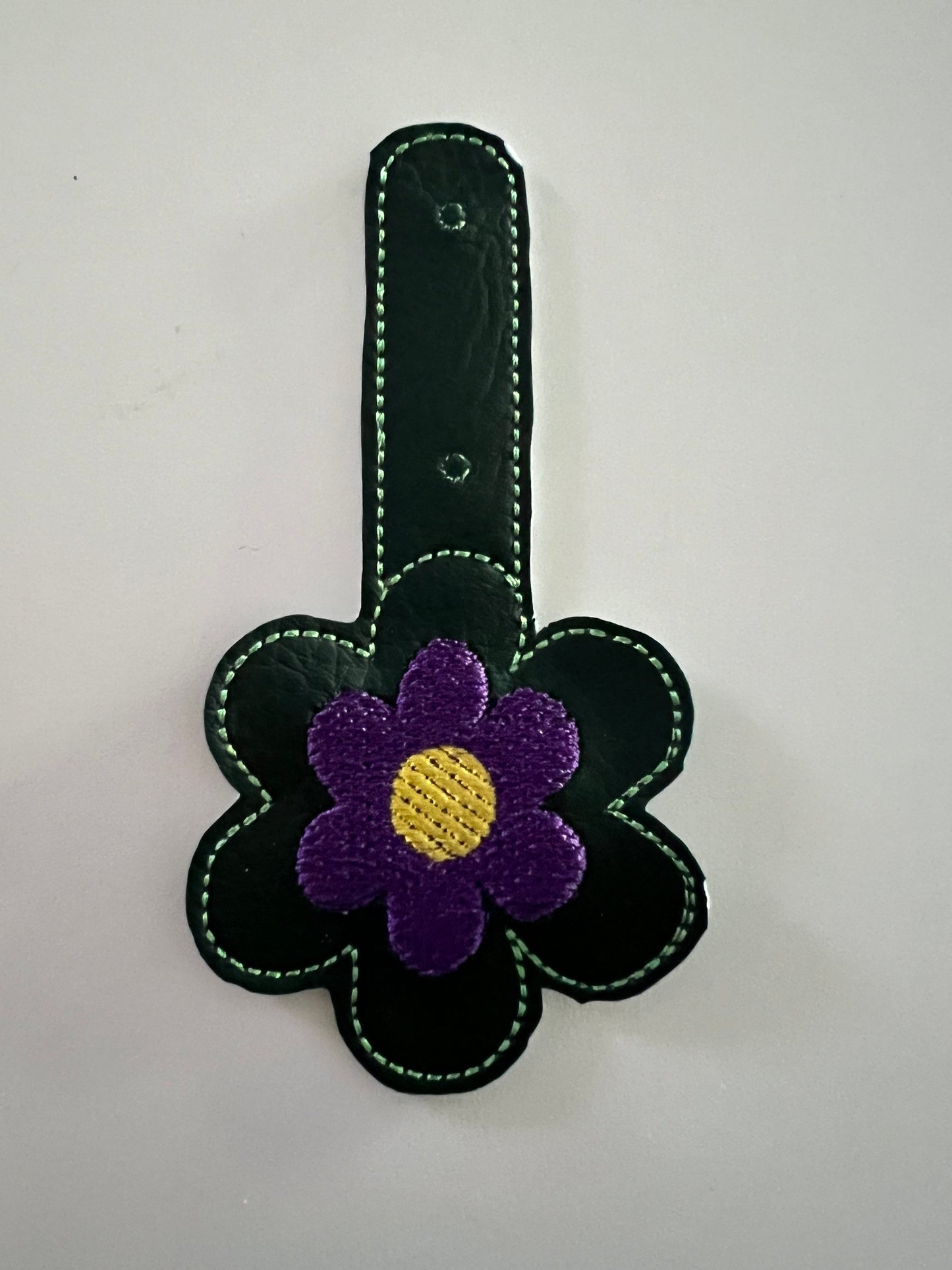 Flower snap tab Embroidery Design