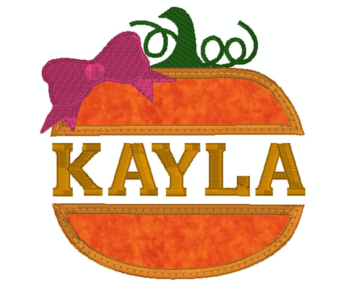 Pumpkins with Bow, Satin Applique, Machine Embroidery, Instant Download, Thanksgiving, Fall, 4x4 and 5x7