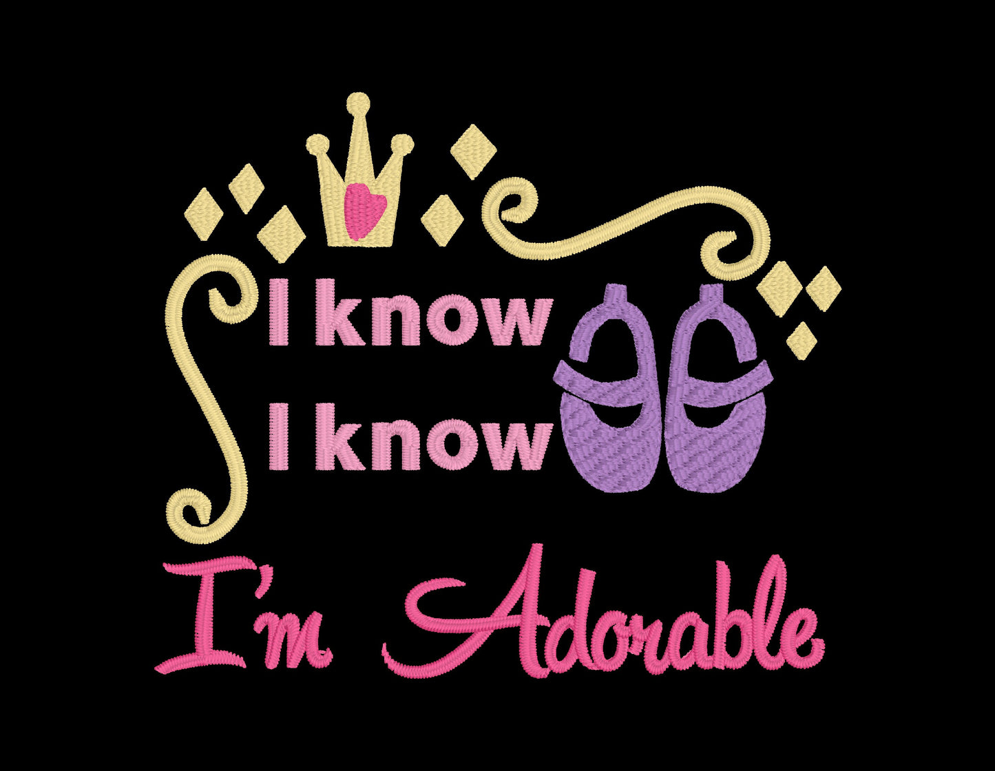 I'm adorable Embroidery Design, Baby sayings embroidery designs,Children embroidery designs.