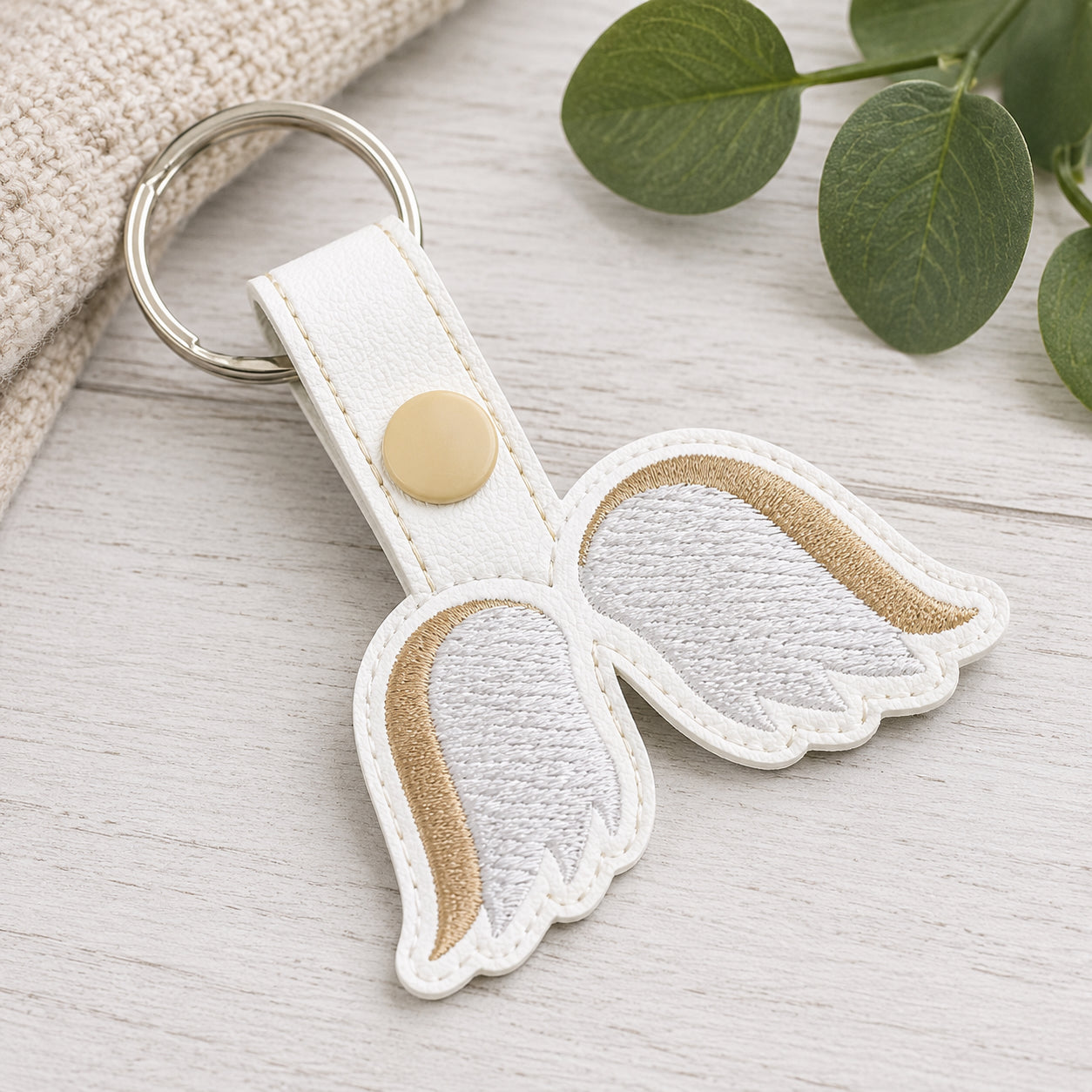 Angel Wings Snap Tab Embroidery Design | Digital Download | ITH Machine Embroidery File
