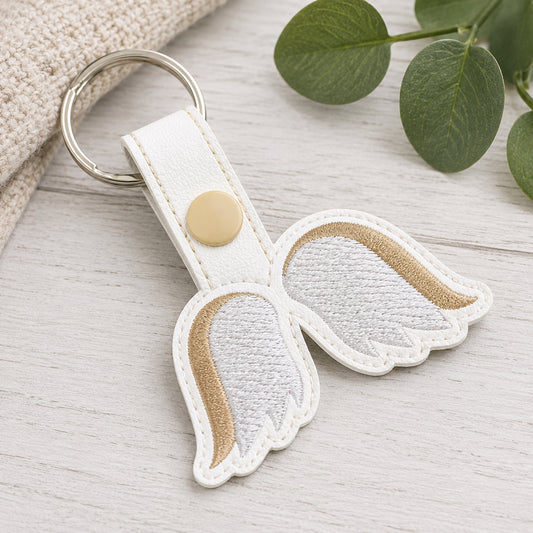 Angel Wings Snap Tab Embroidery Design | Digital Download | ITH Machine Embroidery File
