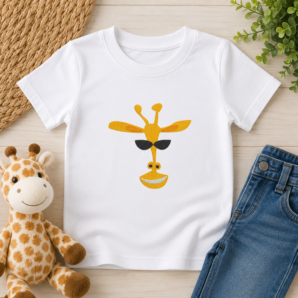 Cool Giraffe with Sunglasses Appliqué Machine Embroidery Design | Fun Animal Embroidery File | Instant Digital Download