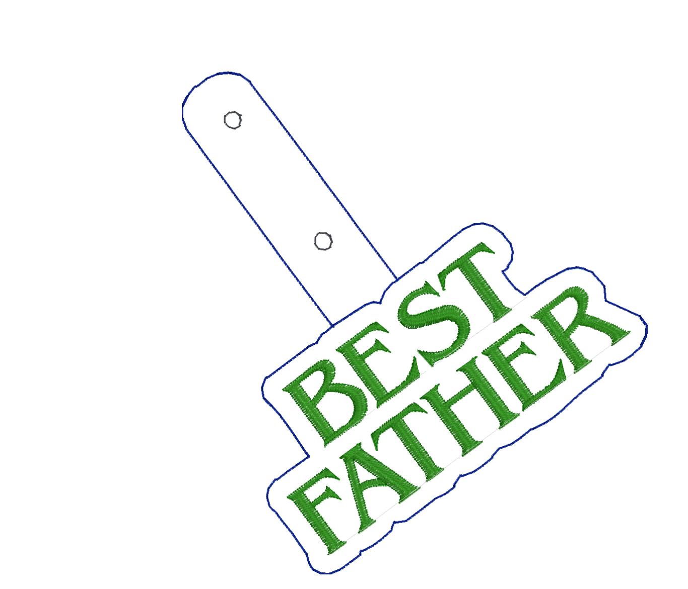 Best Father Faux Leather Snap Tab Keychain – Embroidered Dad Key Fob | Father's Day Gift | Handmade Backpack Charm