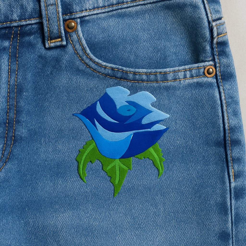 Blue Rose Embroidery Design