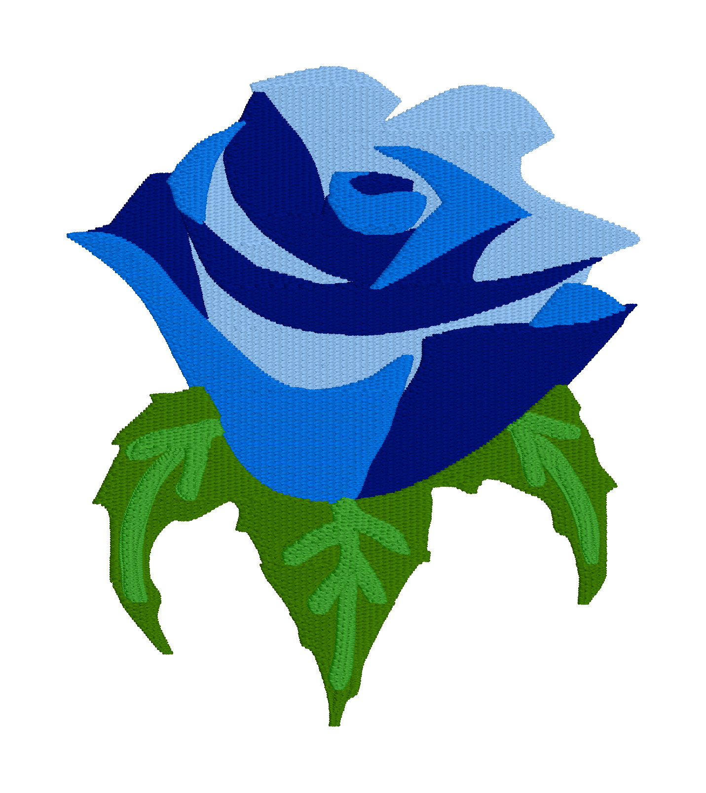 Blue Rose Embroidery Design