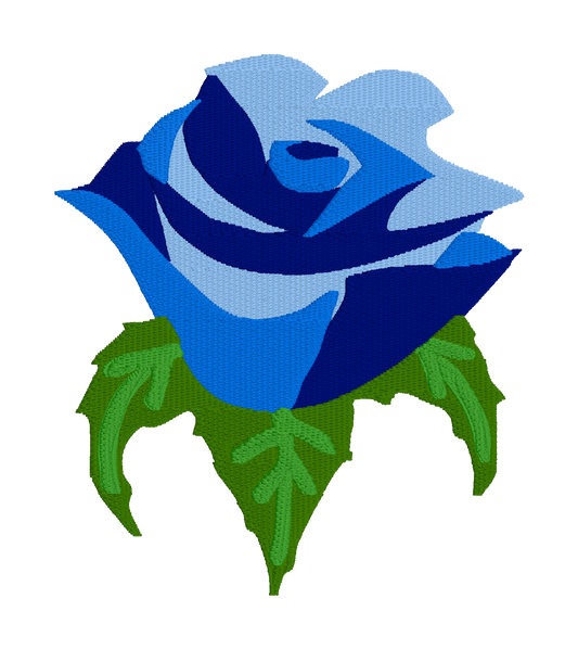 Blue Rose Embroidery Design