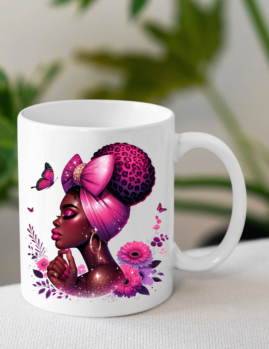 Vibrant African Queen Mug | Bold and Beautiful Afrocentric Coffee Cup