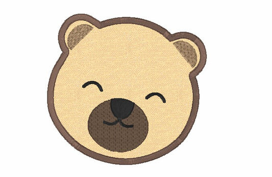 Embroidery Design of Teddy Bear Face Applique