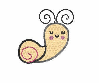 Embroidery Design of Sleepy Snail Applique
