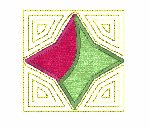 Four Star Applique Quilt Embroidery Design