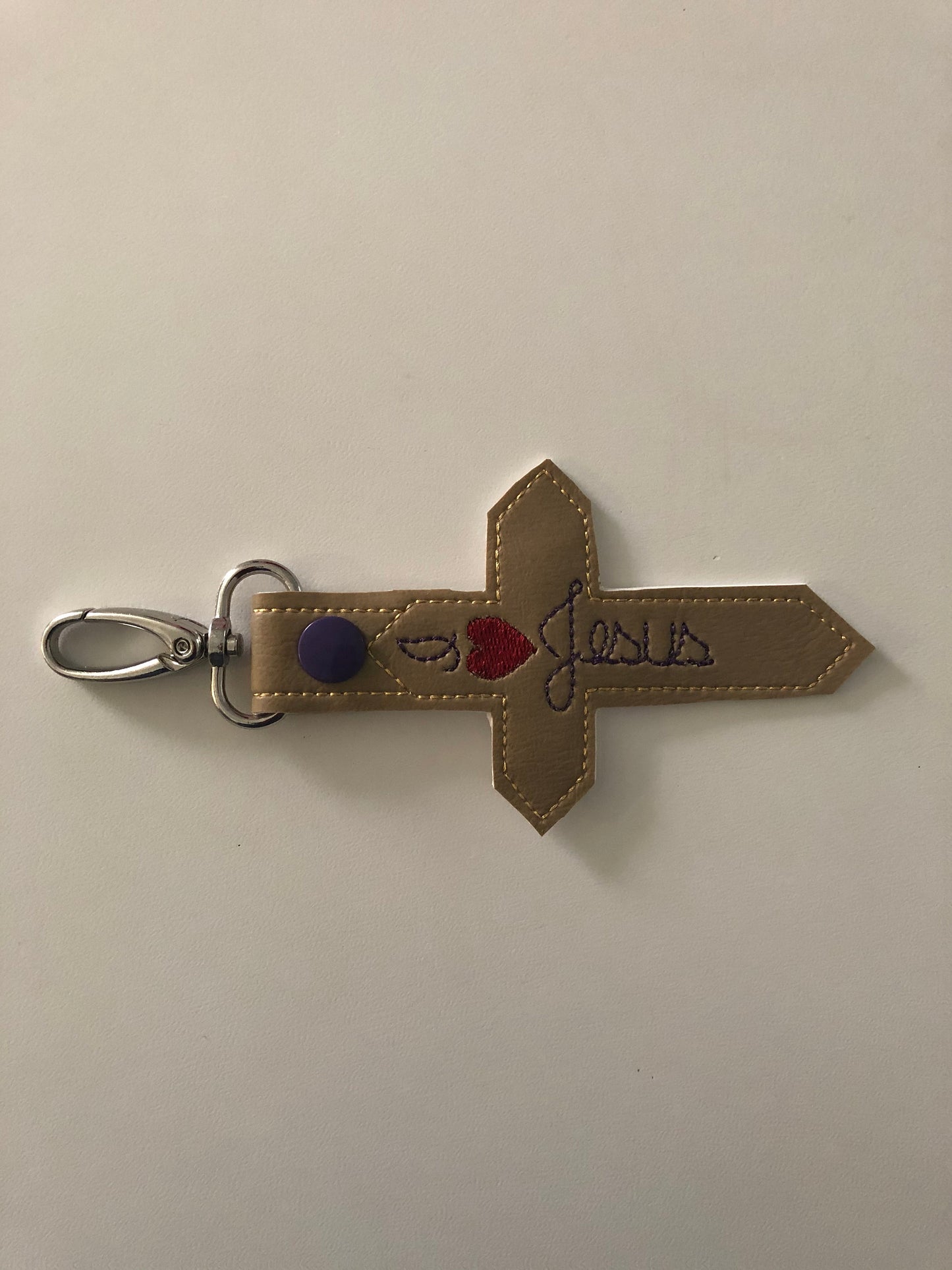 I Love Jesus Cross Snap Tab Embroidery Files