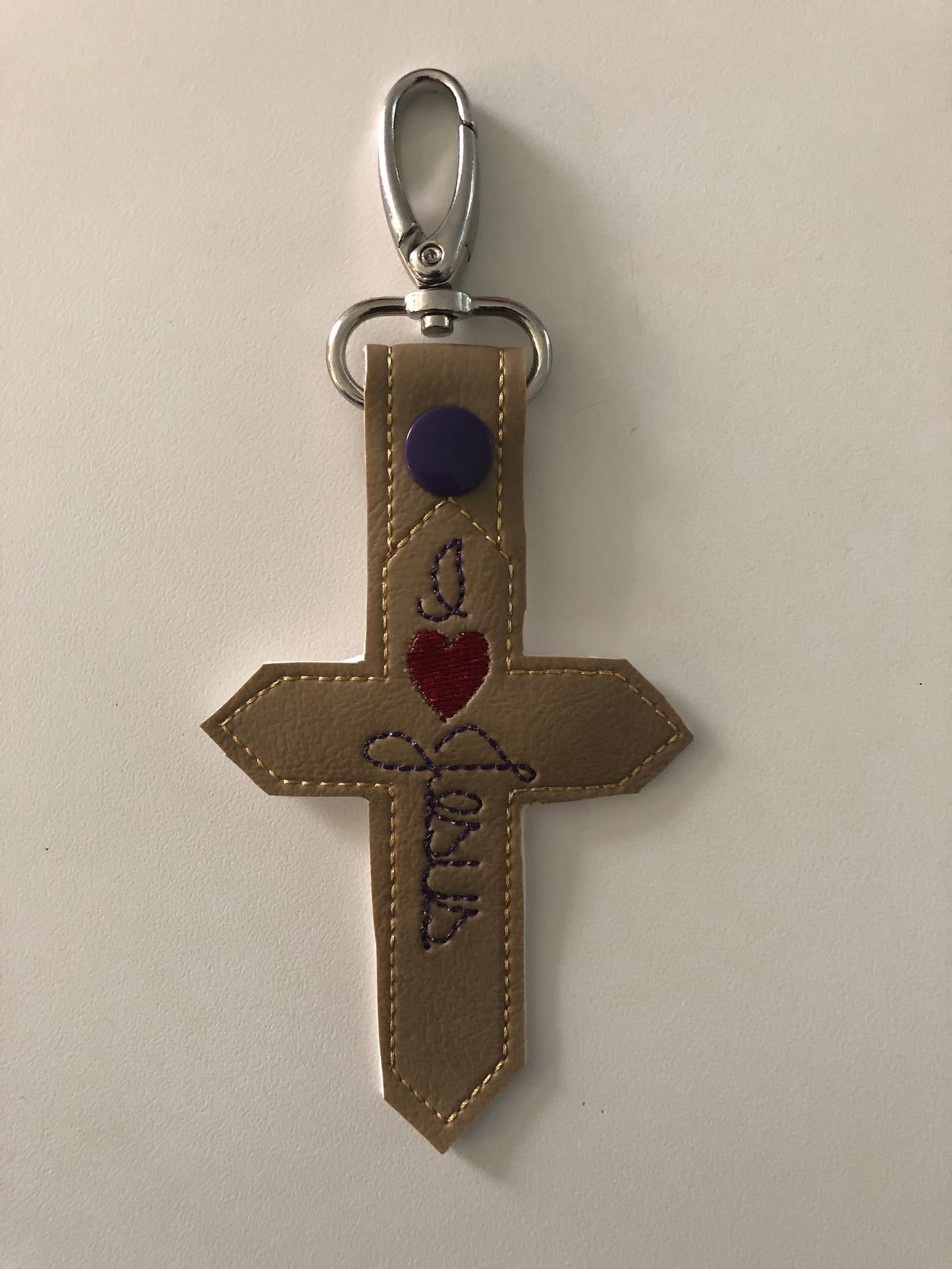 I Love Jesus Cross Snap Tab Embroidery Files