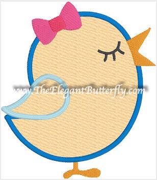 Embroidery Design of Singing Bird Appliqué