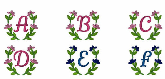 Mirror Flower Embroidery Font