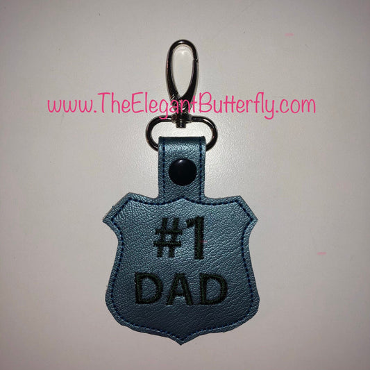 No 1 Dad Snap Tab Embroidery File