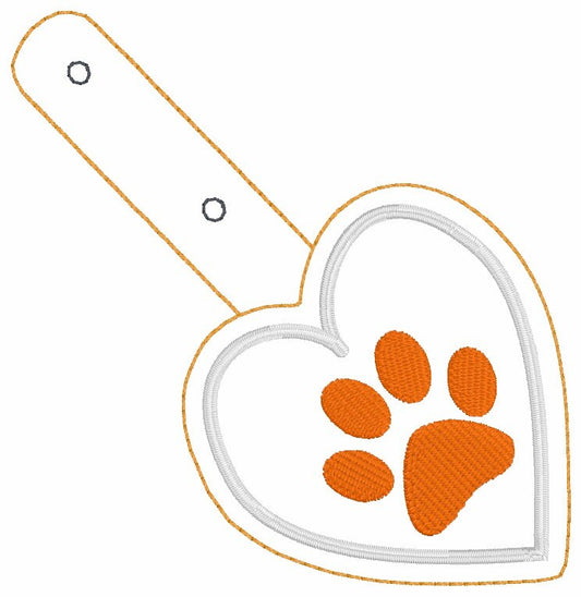 Paw snap tab Embroidery Design