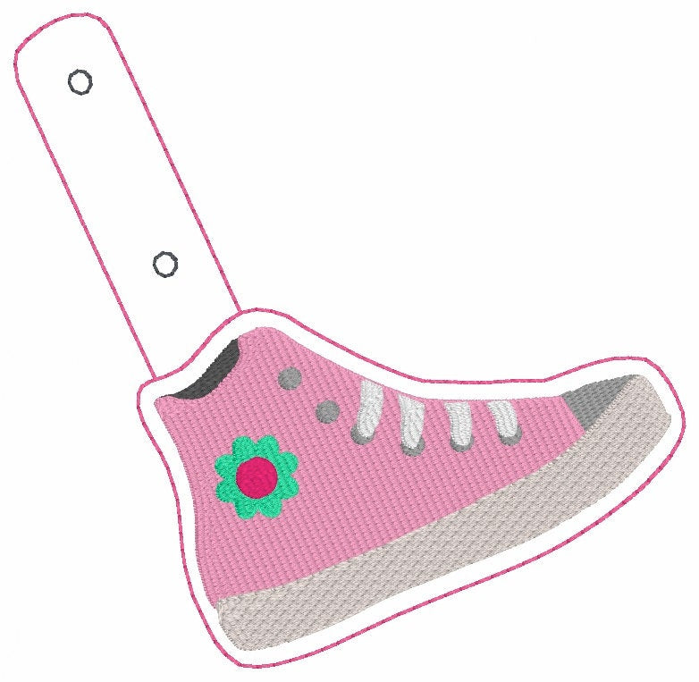 Snap Tab Tennis Shoe In the Hoop Embroidery files
