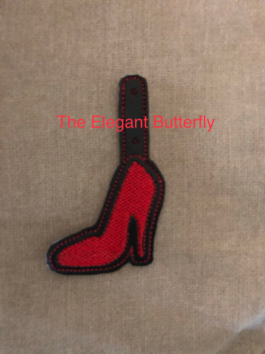 High Heel Shoe snap tab Embroidery Design